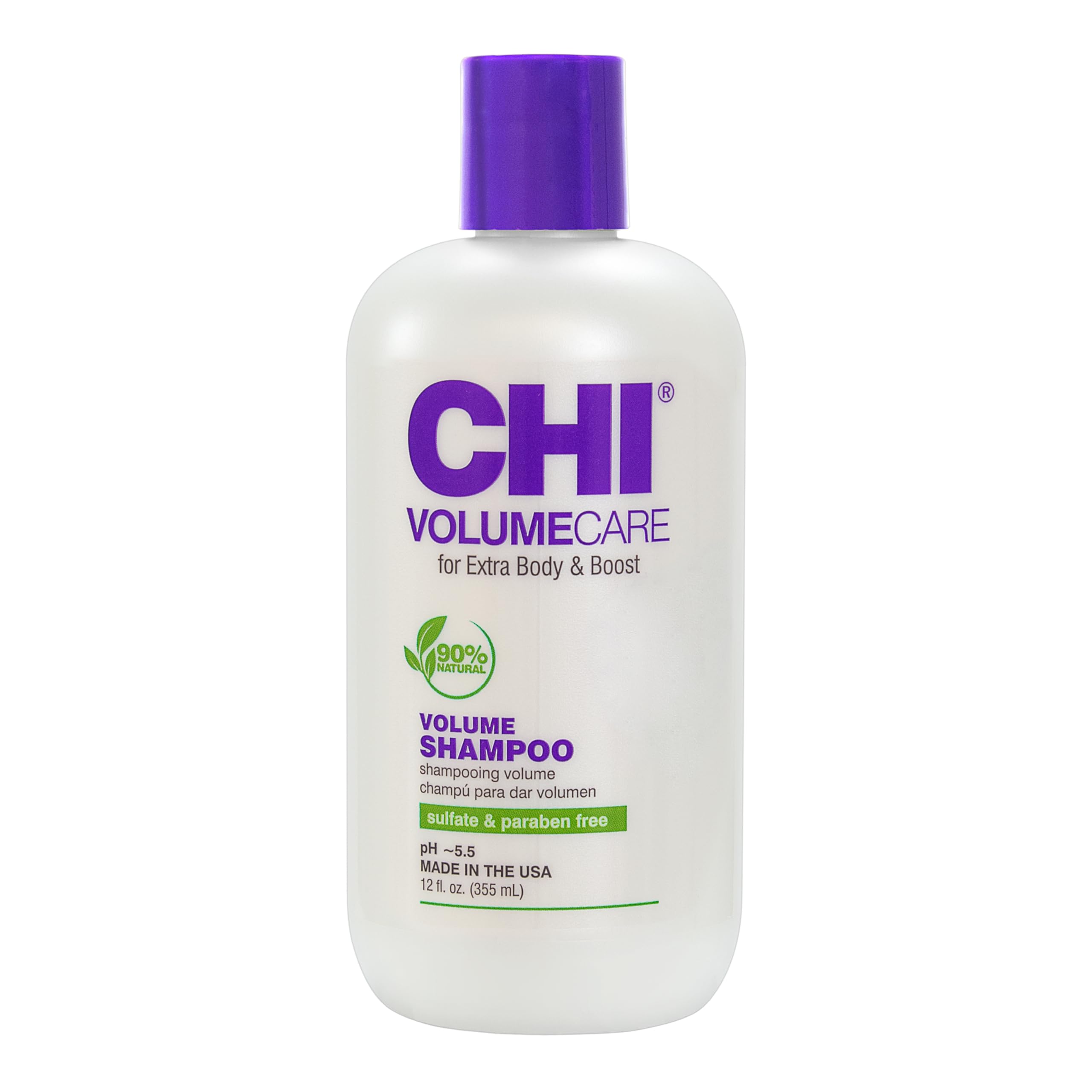CHI VolumeCare Volumizing Shampoo, Increases Volume on Thin, Fine, or Flat Hair, Balances Moisture, Sulfate, Paraben, & Cruelty-Free, 12 Oz